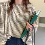 ボーダーカットソー ボーダー ロングTシャツ | karei | 詳細画像9