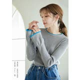 フレアスリーブニット バイカラーパイピング | karei | 詳細画像8 