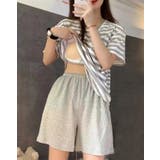 セットアップ レディース ボーダーT 無地ハーフパンツ ルームウェア パジャマ | karei | 詳細画像7 