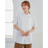 夏ブラウス バンドカラーシャツ レース付きブラウス | karei | 詳細画像15