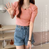 パワーショルダーサマーニット レディース パフスリーブ | karei | 詳細画像5