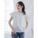 花レース袖 Tシャツ トップス | karei | 詳細画像18