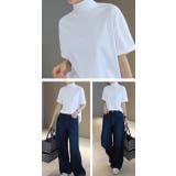さらっと心地いい。綿100%ベーシックTシャツ 半袖 ハイネック | karei | 詳細画像20