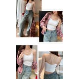 カップ付きキャミソール キャミ カップ リブ ナローストラップ バッククロス | karei | 詳細画像5
