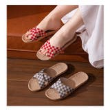 クロスデザインルームシューズ ジュート素材スリッパ | karei | 詳細画像3 