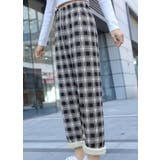 裏起毛チェック柄ワイドパンツ | karei | 詳細画像11