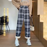 裏起毛チェック柄ワイドパンツ | karei | 詳細画像5