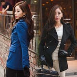 2スタイルで着こなしが楽しめるスリムコート カシミア風ダブルボタンウールコート | KawaiCat | 詳細画像2