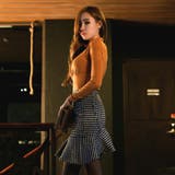 【sk10520】千鳥チェック柄デザインがキュートなフレアデザイン♪ヒップライン… | KawaiCat | 詳細画像6 