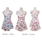 前後アンバランスな丈で脚長効果のあるアンバランス裾ノースリーブ花柄ワンピース | KawaiCat | 詳細画像7