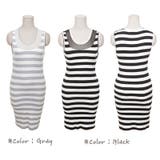 メッシュラインポイントノースリーブボーダーワンピース | KawaiCat | 詳細画像7 