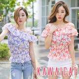 胸元フリルと花柄デザインでフェミニンムードUp | KawaiCat | 詳細画像1