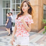 胸元フリルと花柄デザインでフェミニンムードUp | KawaiCat | 詳細画像3