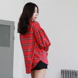 【ts12460】大きなチェック柄でコーデにポイントを チェック柄バルーン袖ルー… | KawaiCat | 詳細画像5