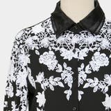 【ts12534】花柄デザインで上品な印象☆オーガンザカラー花柄ポイントシャツ | KawaiCat | 詳細画像8 