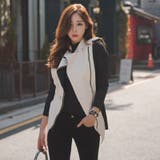 斜めZIPでスリムなシルエット レザー切り替え斜めZIPポイントジャケット | KawaiCat | 詳細画像5 