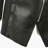 斜めZIPでスリムなシルエット レザー切り替え斜めZIPポイントジャケット | KawaiCat | 詳細画像9 