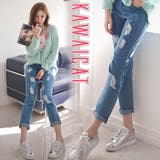 【pt13686】ダメージデザインでポイントを与えカジュアルなスタイルを作ってく… | KawaiCat | 詳細画像1 