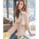 短めの丈でトレンド感のあるスタイルが完成 ハーフトレンチコート | KawaiCat | 詳細画像6