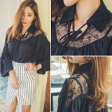 軽くて柔らかい肌触りのブラウス♪ゆったりしたサイズ感のレース配色ラブリーバルーン… | KawaiCat | 詳細画像2