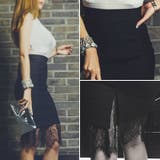 【sk14203】裾レースが豪華でセクシー♪裾レース配色ミディアム丈スカート | KawaiCat | 詳細画像2