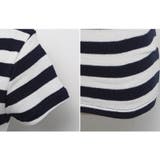 Vネックがすっきりとした印象を与える♪ベーシックデザインストライプ柄Vネック半袖… | KawaiCat | 詳細画像8