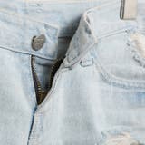 ライトブルーカラーが夏らしい♪裾切りっぱなしデニムダメージ加工ビンテージ風ショー… | KawaiCat | 詳細画像9