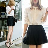 襟元シースルーが女性らしい♪すっきりとしたスタンドカラーのネックラインシースルー… | KawaiCat | 詳細画像3