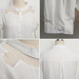 襟元シースルーが女性らしい♪すっきりとしたスタンドカラーのネックラインシースルー… | KawaiCat | 詳細画像8