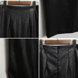 裾のパンチングデザインがポイント♪フェイクレザー膝下丈パンチング切替タイトスカー… | KawaiCat | 詳細画像8