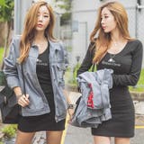 シンプルラインの長袖タイトワンピース♪深いネックラインがセクシーなシンプルセクシ… | KawaiCat | 詳細画像4