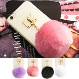 うさぎのしっぽのような大きなファーポンポンが可愛い♪ファーポンポンスマートフォン… | KawaiCat | 詳細画像1 