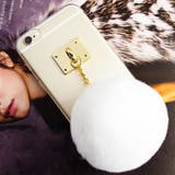 うさぎのしっぽのような大きなファーポンポンが可愛い♪ファーポンポンスマートフォン… | KawaiCat | 詳細画像2 