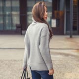 ルーズなフィット感でゆったり着られる♪タートルネック前スリットデザインリブニット… | KawaiCat | 詳細画像6