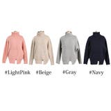 ルーズなフィット感でゆったり着られる♪タートルネック前スリットデザインリブニット… | KawaiCat | 詳細画像7