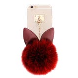 革ウサギ耳付ポンポンがラブリー♪リアルフォックスラビットスマートフォンケース | KawaiCat | 詳細画像2 