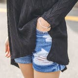 短すぎない丈が合わせやすい♪ダメージ加工ロールアップデニムショートパンツ | KawaiCat | 詳細画像6