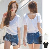 シンプルながらも洗練された印象♪バックレースドルマン半袖Tシャツ | KawaiCat | 詳細画像1