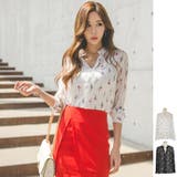 【ts16807】透けて見える素肌が涼しげで爽やか♪Vネックシフォン素材ブラウス | KawaiCat | 詳細画像1