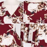 アンティーク調の花柄がポイント♪Vネックラップデザイン花柄長袖フレアミニワンピー… | KawaiCat | 詳細画像8