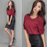 【ts17546】高級感のある素材感でエレガントなデザイン♪SJバルーン五分袖ブ… | KawaiCat | 詳細画像4 