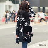 カジュアルに洗練された白黒星柄デザイン♪モノクロスターニットカーディガン | KawaiCat | 詳細画像7 