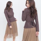 柔らかな雰囲気が漂う♪パールニットソー×チュールワンピースのツーピース | KawaiCat | 詳細画像3