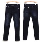 ダークブルーカラーで脚細効果のスプラッターペイントクラッシュスキニーパンツ | KawaiCat | 詳細画像4