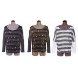 【C style】【ts7826】広いネックラインでユルく着こなせるボーダー柄ビ… | KawaiCat | 詳細画像4 