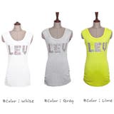 【C style】【ts8668】バックホールＬＥＶカラーロゴＵネックタンクトッ… | KawaiCat | 詳細画像4 