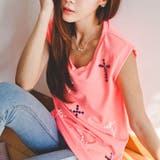 トレンドの装飾デザインでポイントを与えたクロススタッズデザインポイントカットソー… | KawaiCat | 詳細画像4