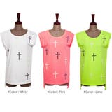 トレンドの装飾デザインでポイントを与えたクロススタッズデザインポイントカットソー… | KawaiCat | 詳細画像5