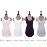 【ts8756】シンプルで着まわしの効くシフォン配色Uネックロング丈タンクトップ… | KawaiCat | 詳細画像4 