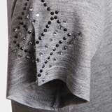 ポイントを与えたカジュアルデザインのスタッズキュービックポイントUネックTシャツ… | KawaiCat | 詳細画像9